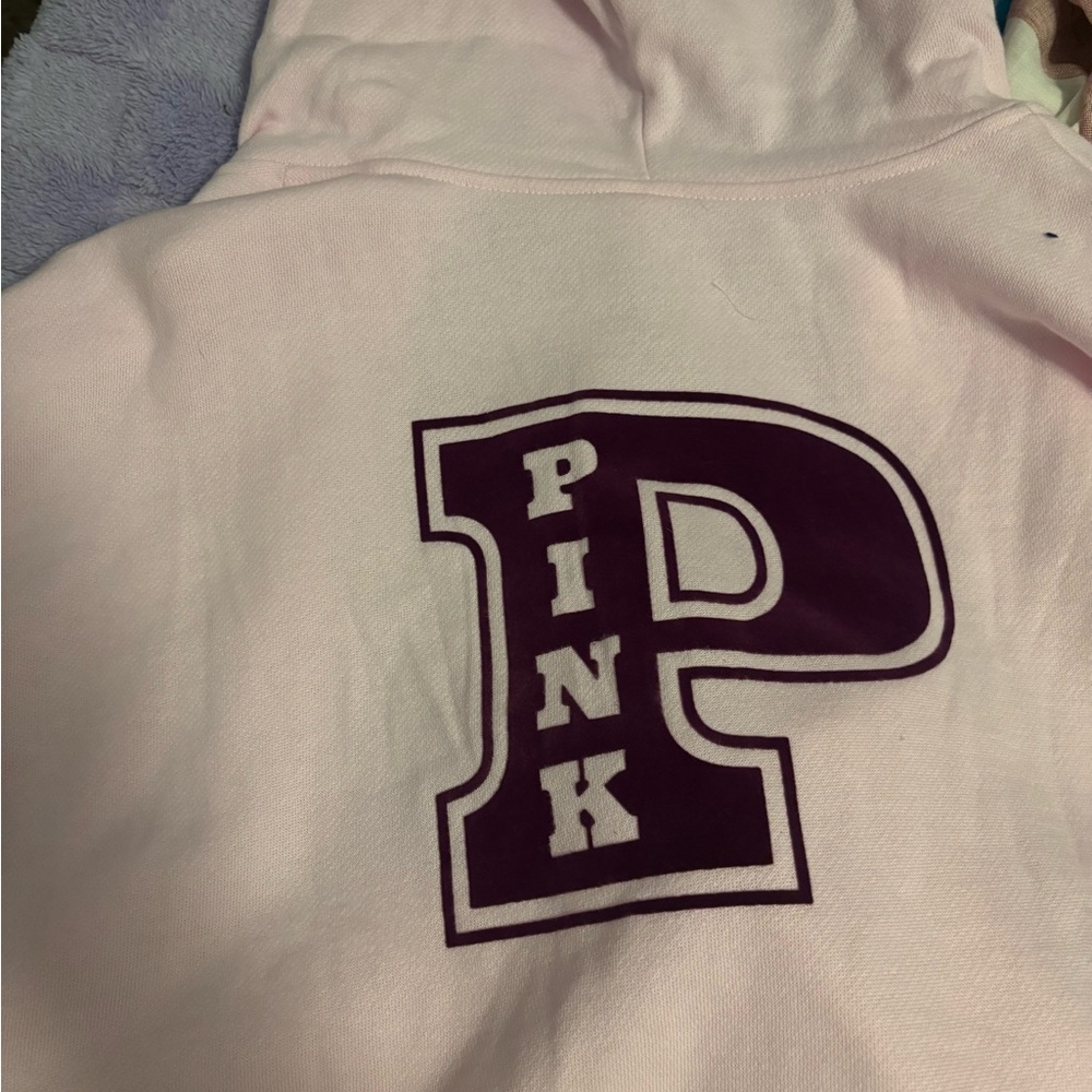 Pink Hoodie with burgundy Lettering